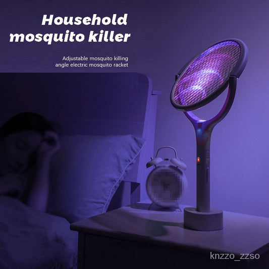 90 Degree Rotatable Electric Mosquito Racket Swatter 3500V USB Rechargeable Mosquito Killer Lamp Adjustable Bug Zapper Fly Bat