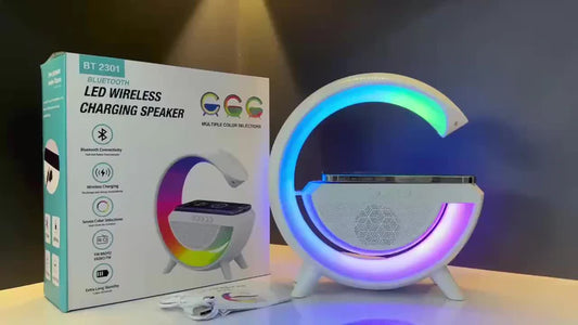 Wireless Charging Light Up Speaker G Shape LED Wireless Table Speaker